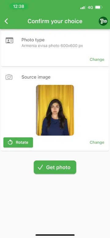 7ID App: Armenian e-Visa Photo Size